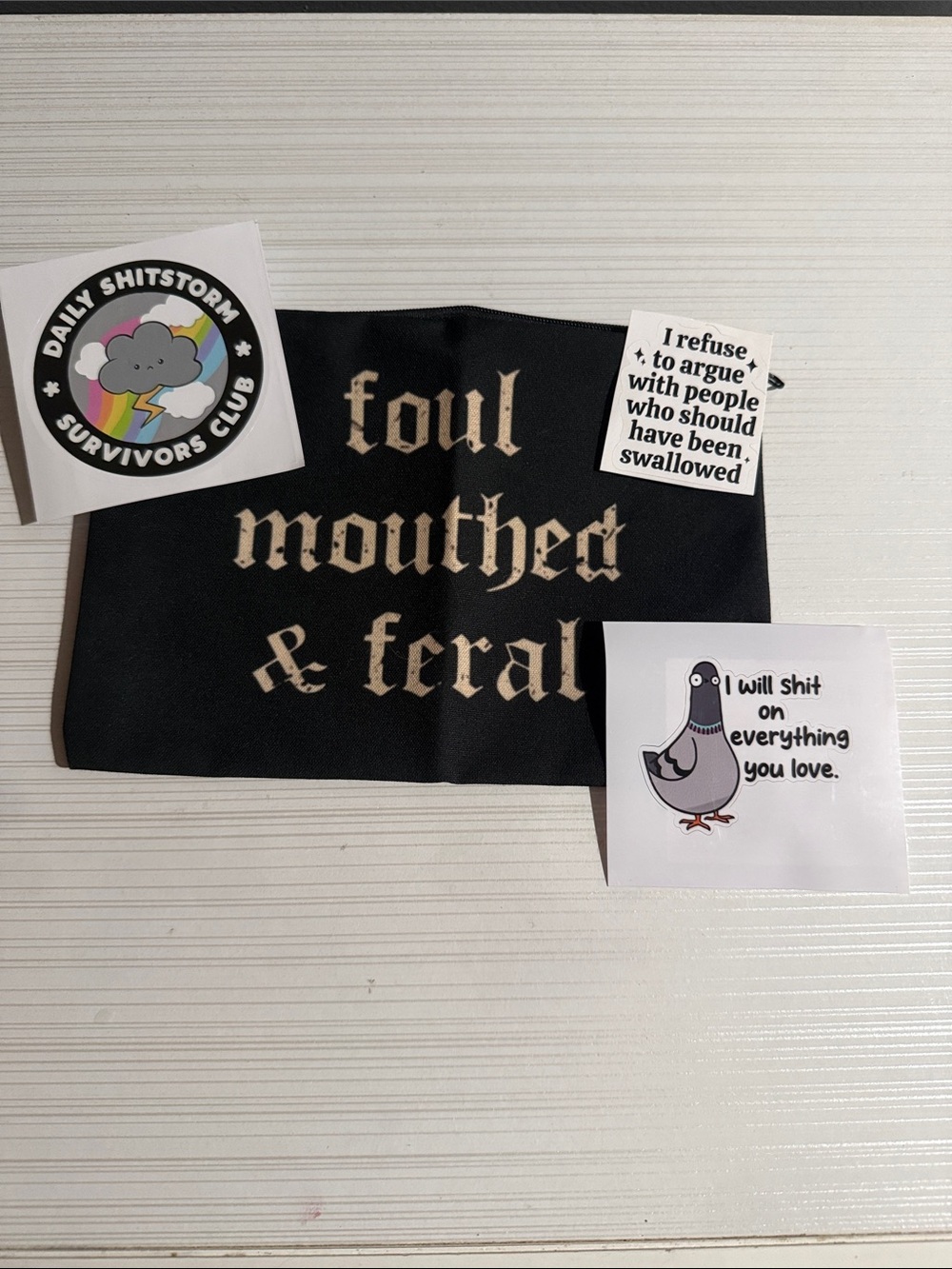 Funny bundle of stickers with pouch